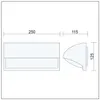 Technical drawing with dimensions of an outdoor wall lamp. Náhľad obrázku produktu
