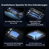 Collage of images showing internal components of a mini PC related to storage and RAM expansion. Produktbild-Vorschau