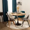 A dining table with chairs in a room with blue curtains. Podgląd zdjęcia produktu