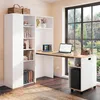 Klappbarer Schreibtisch mit Ablagen 2-in-1 Bücherregal Weiß Produktbild-Vorschau 2