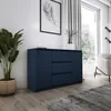 Comodino con 2 ante e 3 cassetti, colore blu navy, Anteprima dell’immagine prodotto 2