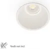 A white recessed ceiling light with a visible bulb socket. Produktbild-Vorschau