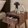 Comodino decorazione legno 1 cassetto, Noce Anteprima dell’immagine prodotto 5