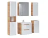 Badezimmerschrank Mit Spiegel 60 Cm Eiche Modern 2 Türen Produktbild-Vorschau 2