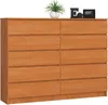 BDW, Kommode mit 10 Schubladen, 160×40×121 cm, K160, Erle Produktbild-Vorschau 1