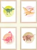 Dinosaurier Bilder 4er Set DIN A4 Kinderzimmer Dino Poster Produktbild-Vorschau 1