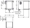 Technical drawing with dimensions of a plumbing component. Anteprima dell’immagine prodotto