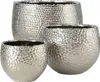 Übertopf Lajos Steingut H.10/14/19 Ø.13/17/24 cm silber 3er Produktbild-Vorschau 1