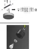 Diagrams showing the assembly and wiring of a ceiling light fixture. Podgląd zdjęcia produktu