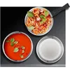 A top-down view of a cookware set with food, including spaghetti and tomato soup, displayed in separate containers. Anteprima dell’immagine prodotto