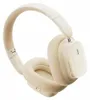 A close-up, studio shot of a pair of beige wireless headphones against a white background. Anteprima dell’immagine prodotto