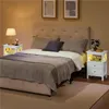 A bedroom scene with a bed, nightstands, and lamps. Produktbild-Vorschau