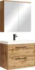 A bathroom vanity set with a mirrored cabinet and a sink with a faucet. Produktbild-Vorschau