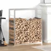 vidaXL Stojak na drewno opałowe 80x28x86 cm stal nierdzewna Podgląd zdjęcia produktu 9