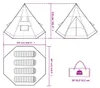 vidaXL Tipi-Campingzelt 4 Personen Blau Wasserdicht Produktbild-Vorschau 8