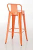 An orange bar stool with a backrest and footrest is shown from the back against a white background. Podgląd zdjęcia produktu