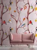 NEWROOM Tapete Rosa Vliestapete Bäume - Wandbild Modern Produktbild-Vorschau 1