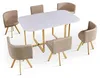MENZZO Table rectangulaire 150cm avec 6 chaises gain de Voir les images du produit 4