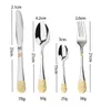 Mäander Besteck Set 6 Personen 24 Teilig Gold Besteckset Produktbild-Vorschau 6