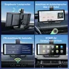 A collage of four images showing different features of a car monitor/dashcam. Produktbild-Vorschau