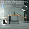 A dining table with two chairs, showcasing its construction and features. Podgląd zdjęcia produktu