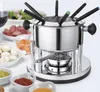 Fondue - Set aus Edelstahl 10 - tlg. Maße: Durchm. 16 x 30 Produktbild-Vorschau 4
