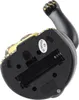 The bottom of a black lucky cat figurine is shown, with a battery compartment and a QC passed sticker. Produktbild-Vorschau