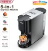 A coffee machine is shown with various capsule options and brewing methods illustrated. Produktbild-Vorschau