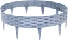A gray plastic garden border with a rattan-like texture and pointed stakes for insertion into the ground. Produktbild-Vorschau
