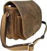A brown leather hunting bag with a deer logo. Podgląd zdjęcia produktu
