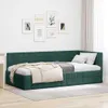 vidaXL Narożna rama łóżka z zagłówkiem ciemnozielona 90 cm Podgląd zdjęcia produktu 2