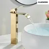 ROSA | Premium hohe Wasserfall Badarmatur Gold | Hotel Produktbild-Vorschau 2