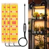 A product shot of three LED grow light panels and a separate image of a plant shelf with grow lights installed. Anteprima dell’immagine prodotto