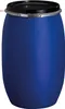 A blue plastic barrel with a black lid and a silver clamp. Anteprima dell’immagine prodotto