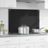 vidaXL Kuchyňský splashback černý 90 x 60 cm Tvrzené sklo Náhled obrázku produktu 2