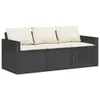 Möbel Gartensofa mit Kissen 3-Sitzer Schwarz Poly Rattan - Produktbild-Vorschau 2
