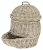 A woven basket with a lid and a protruding section at the bottom, shown against a white background. Produktbild-Vorschau