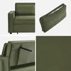 A collage of four images showing different views of a green sofa bed. Anteprima dell’immagine prodotto