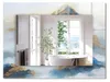 Berge im Nebel – Rechteckiger Spiegel mit Druck 80x60 cm – Produktbild-Vorschau 1