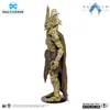 A side profile of a detailed action figure of King Kordax from Aquaman and the Lost Kingdom, standing on a display base against a white background. Voir les images du produit