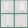 A collage of four images showing a white air purifier from different angles. Produktbild-Vorschau