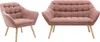 Sofa 2-Sitzer & Sessel - melierter Stoff - Rosa - CASERTA Produktbild-Vorschau 1