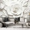 Vlies fototapete Weiße Blumen 3D 350x245 cm Feeby Weiß Produktbild-Vorschau 2