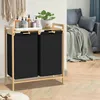 JOIEYOU Wäschekorb 2 Fächer 36L Wäschesammler Produktbild-Vorschau 4