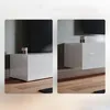 SONNI Armoires TV blanches brillantes suspendues en bois Voir les images du produit 2