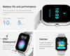 Collage of marketing images for a smartwatch, showcasing its features like battery life, waterproof rating, and games. Produktbild-Vorschau