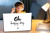 MuchoWow® Laptop Aufkleber Sticker Cover Zitate - Oh happy Produktbild-Vorschau 3