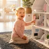 Großes Holz-Puppenhaus 118 cm mit LED und Möbeln – 3 Produktbild-Vorschau 9