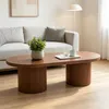 Merax Oval Couchtisch aus MDF, Vintage Design mit Produktbild-Vorschau 7