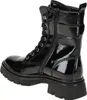 A black patent leather boot shown from the side. Produktbild-Vorschau